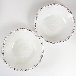 Pier 1 Melamine Crackle finish Pair of Bowls in Cream